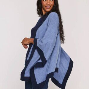 "The Cashmere Project" 100% Cashmere Blue/Navy Wrap OS